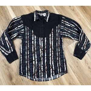 Vintage Men's Rockies Button Up Western Shirt Made In The Us Size M